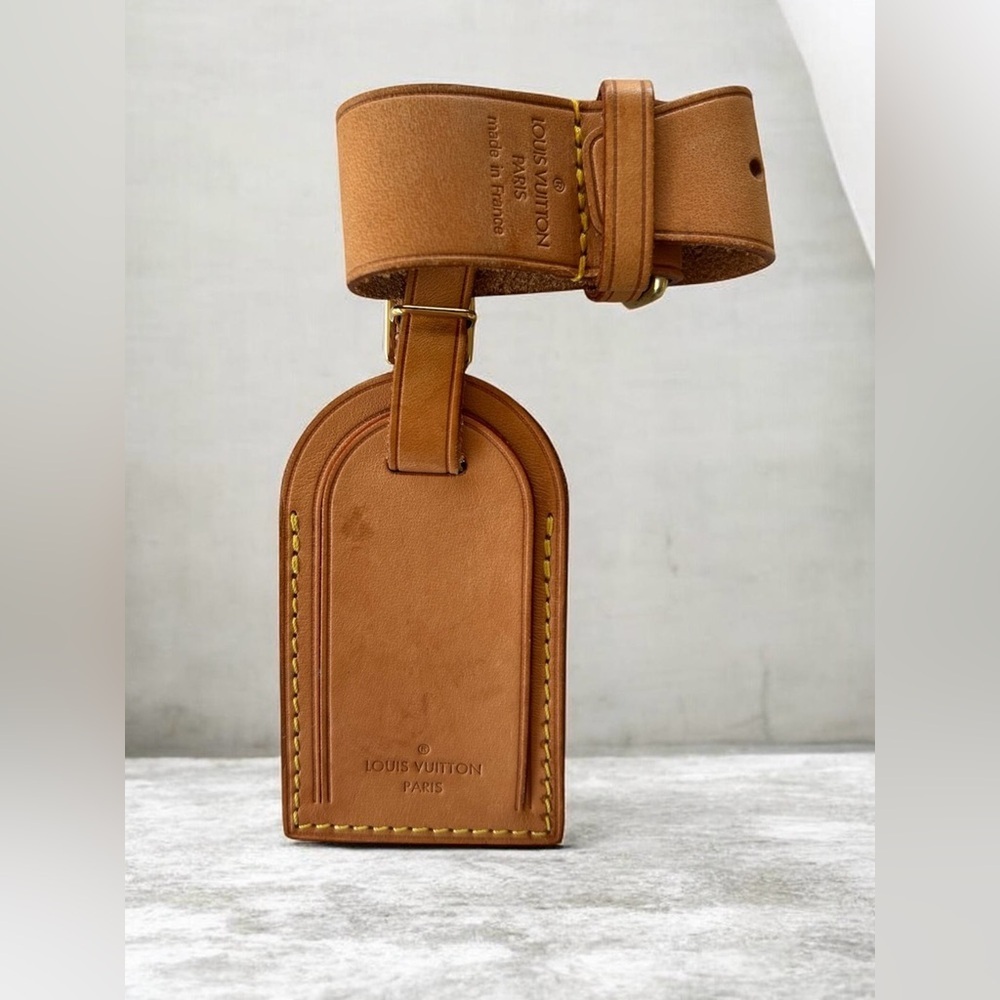 Louis Vuitton Tan Leather Bag Tag Set - Picture 2 of 5